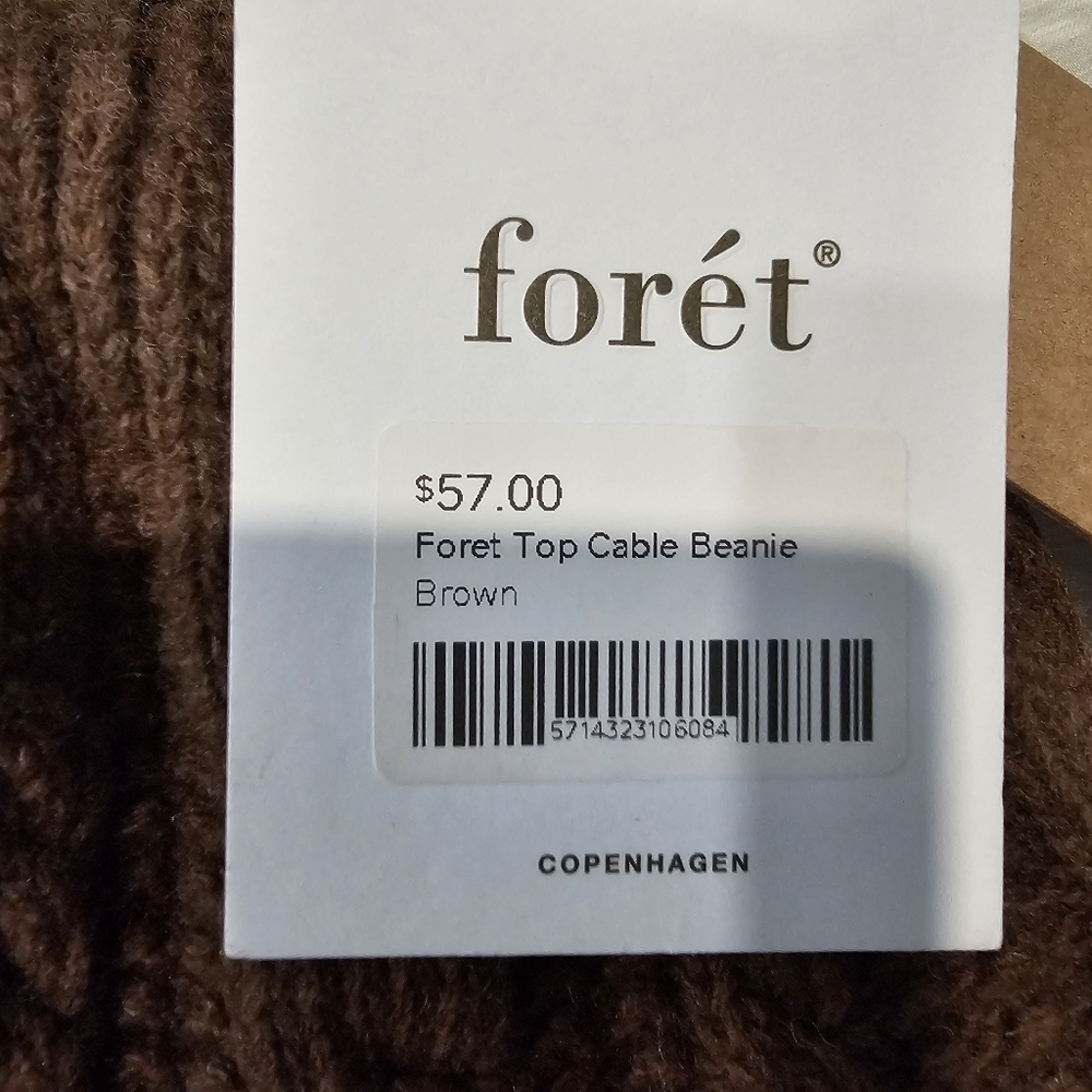 Forét Brown Cable Knit Beanie - Picture 4 of 6